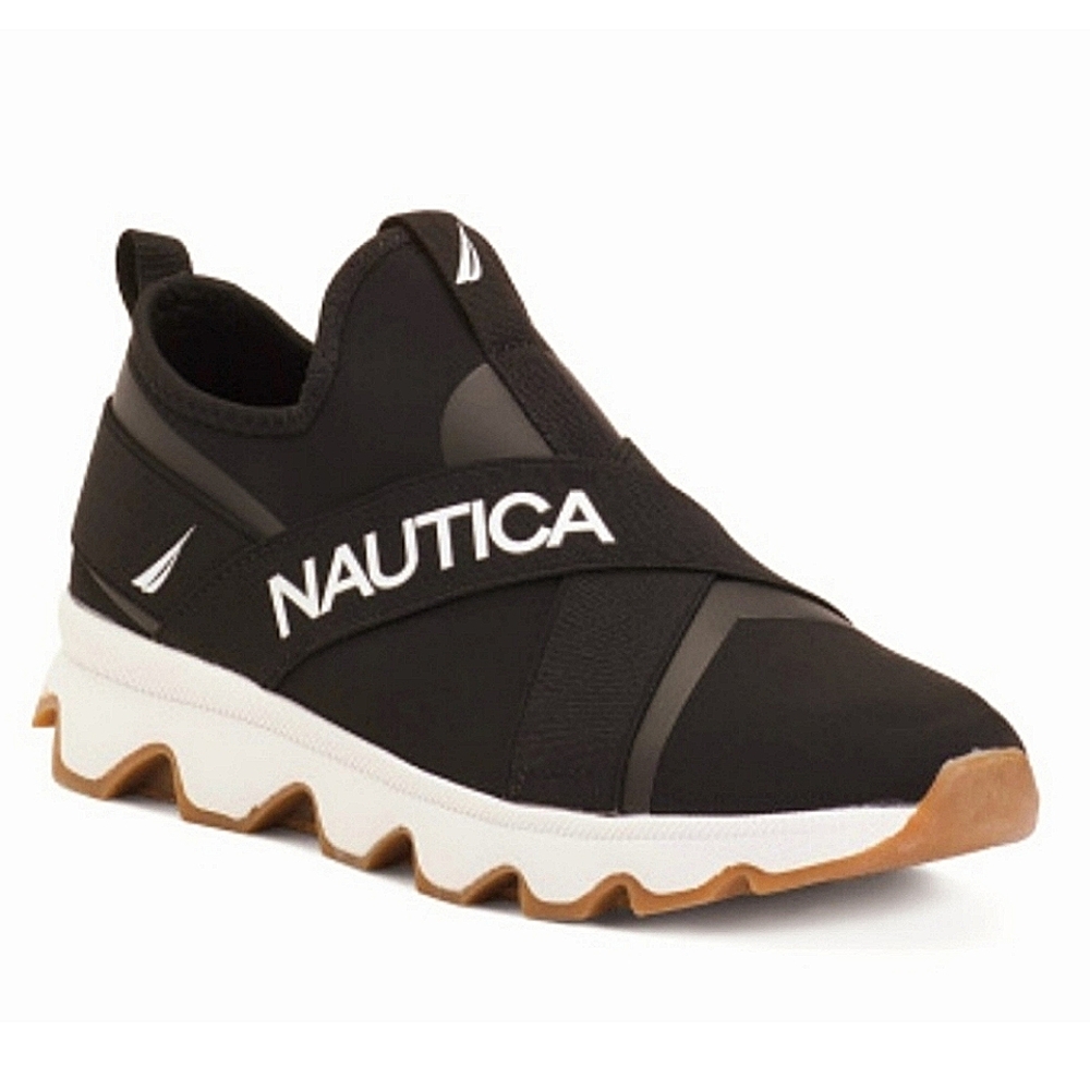 NWT: NAUTICA SLIP ON BLACK & WHITE SNEAKERS